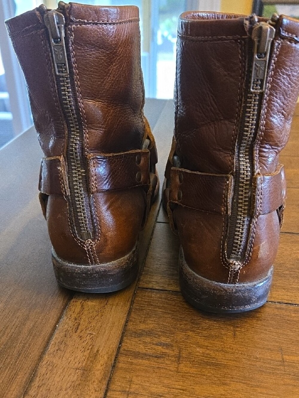 Vintage Frye Brown Leather Women's Ankle Boots - Strap Detail - Picture 6 of 7